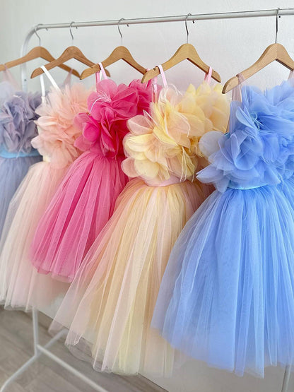 Tulle Flowers Children's Party Dress