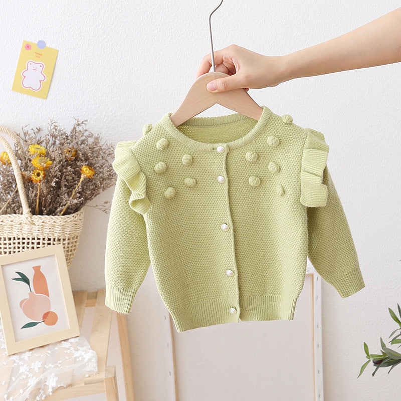 Children's Knitted Polka Dot Cardigan