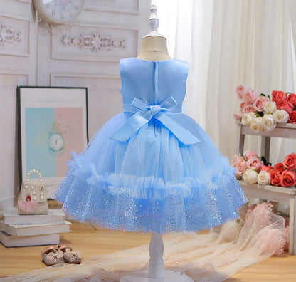 Children's Party Dress Shiny Tulle Lace