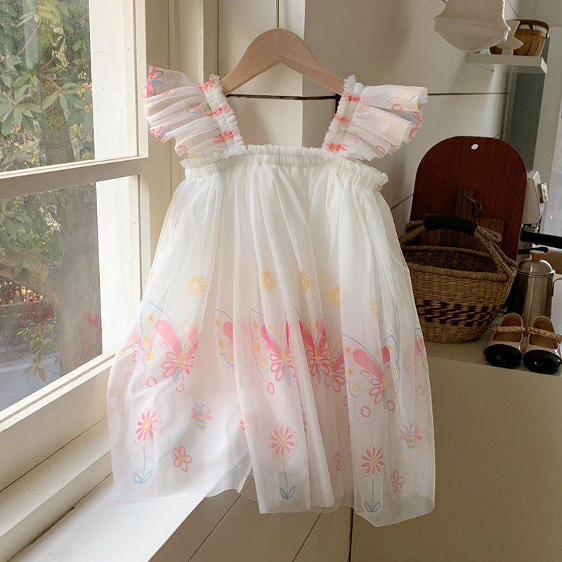 Children's Tulle Dress with Little Flowers