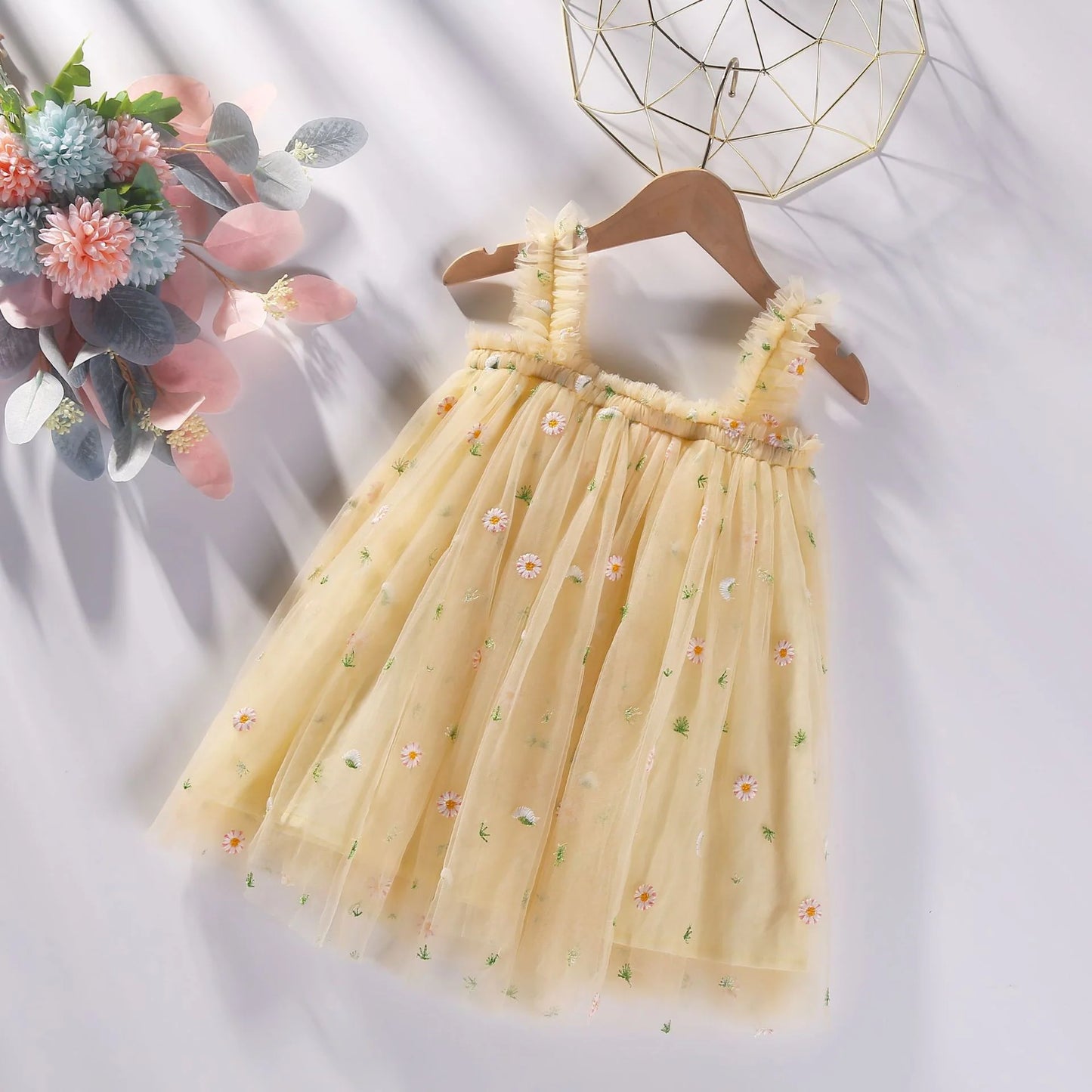 Children's Dress Tulle Flowers