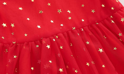 Red Infant Dress Little Stars