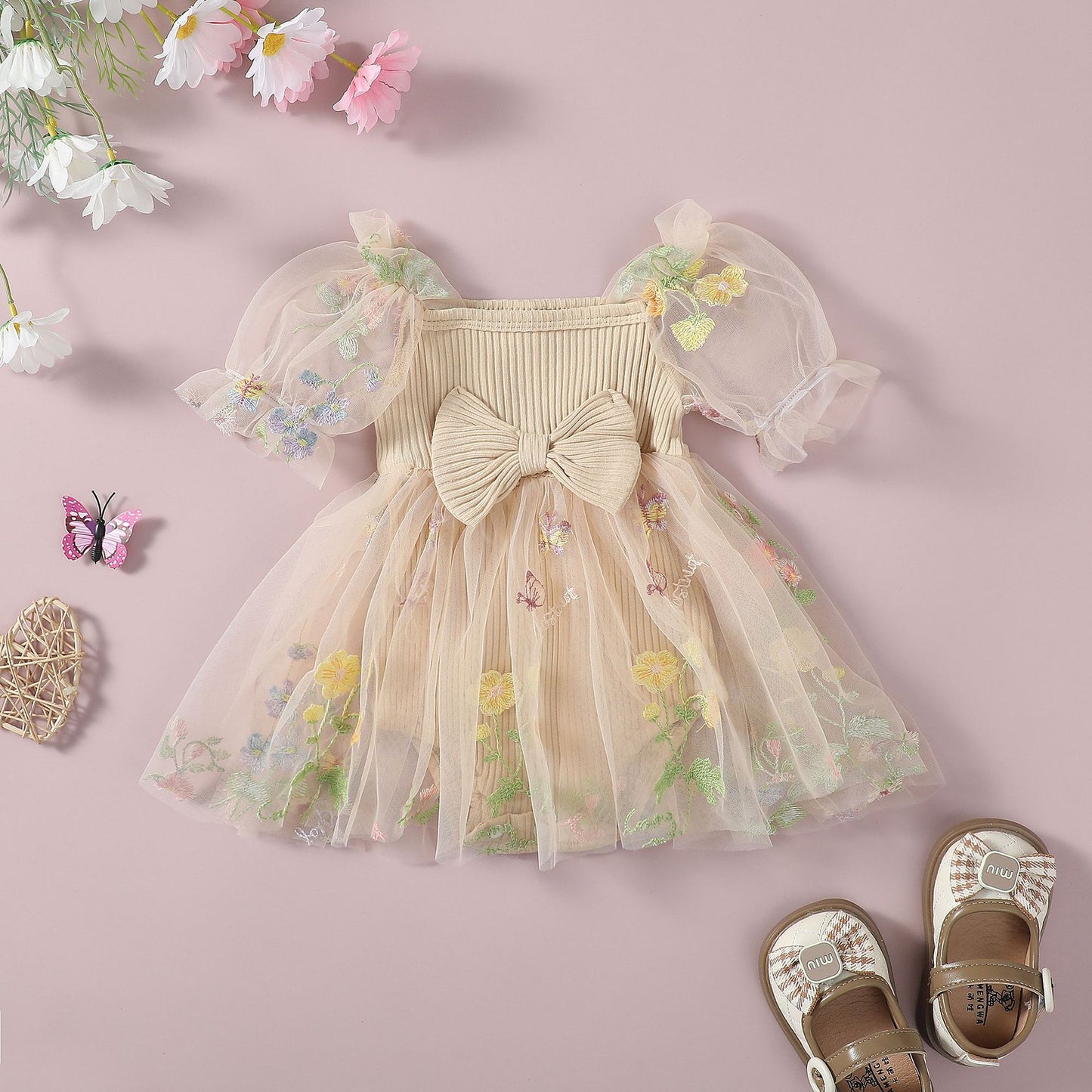 Floral Bow Infant Bodysuit