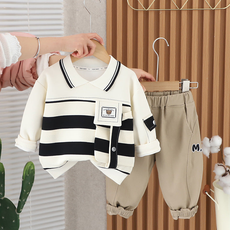 Stripes Suit Sweatshirt Set