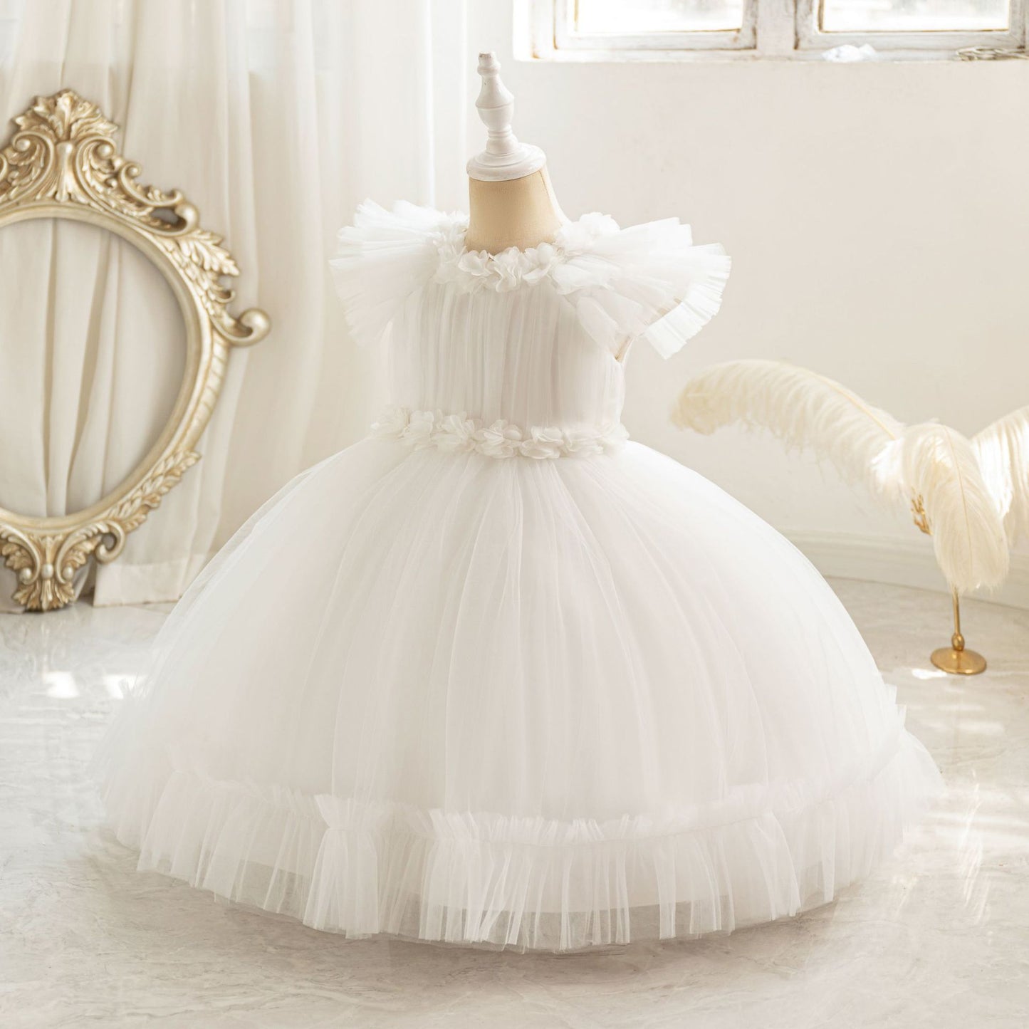 Children's Party Dress Tulle Flowers