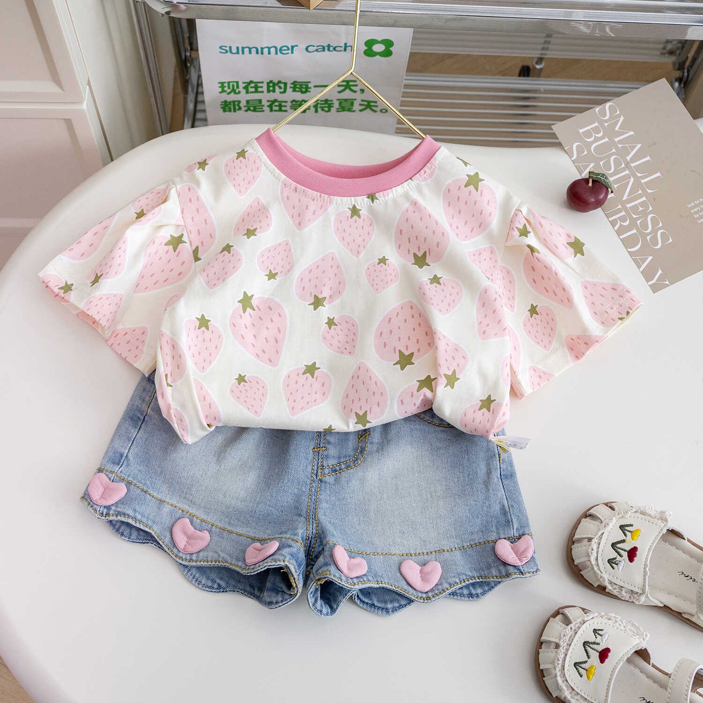 Girls' Infant Shorts Jeans Little Hearts