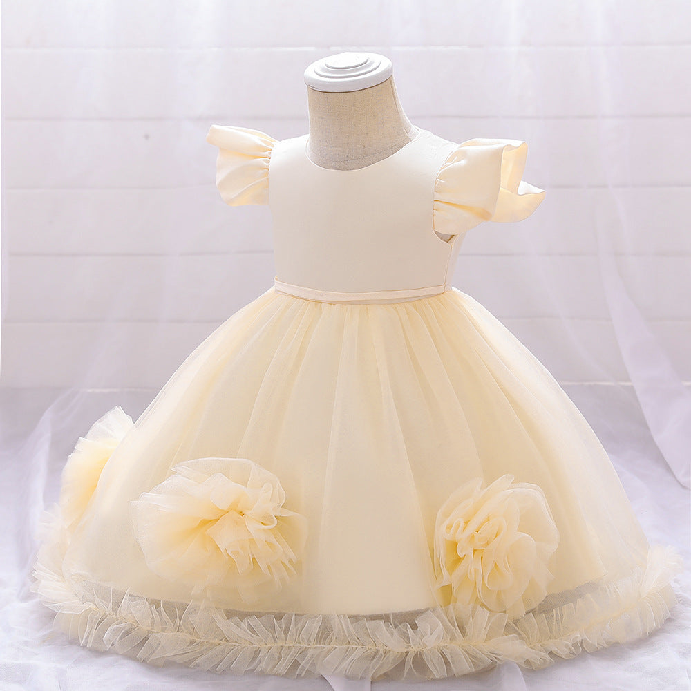 Children's Party Dress Tulle Flowers