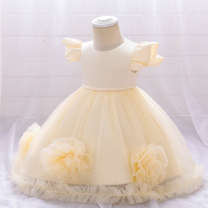 Children's Party Dress Tulle Flowers