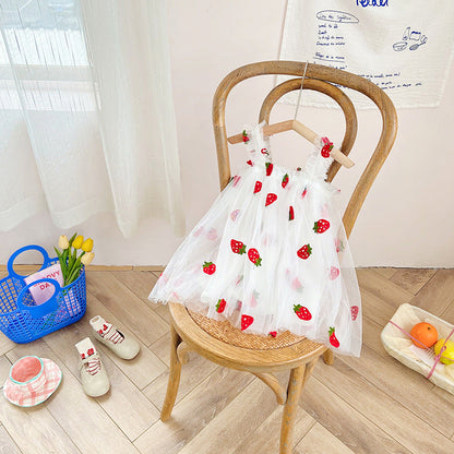 Children's Strawberry Tulle Dress