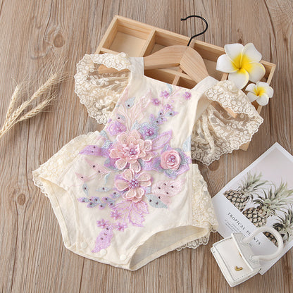 Floral Lace Girl's Infant Bodysuit