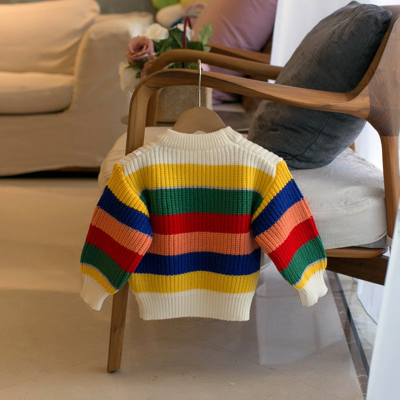 Children's Stripe Knitting Blouse