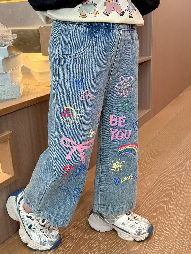 Girls' Jeans Pants Love