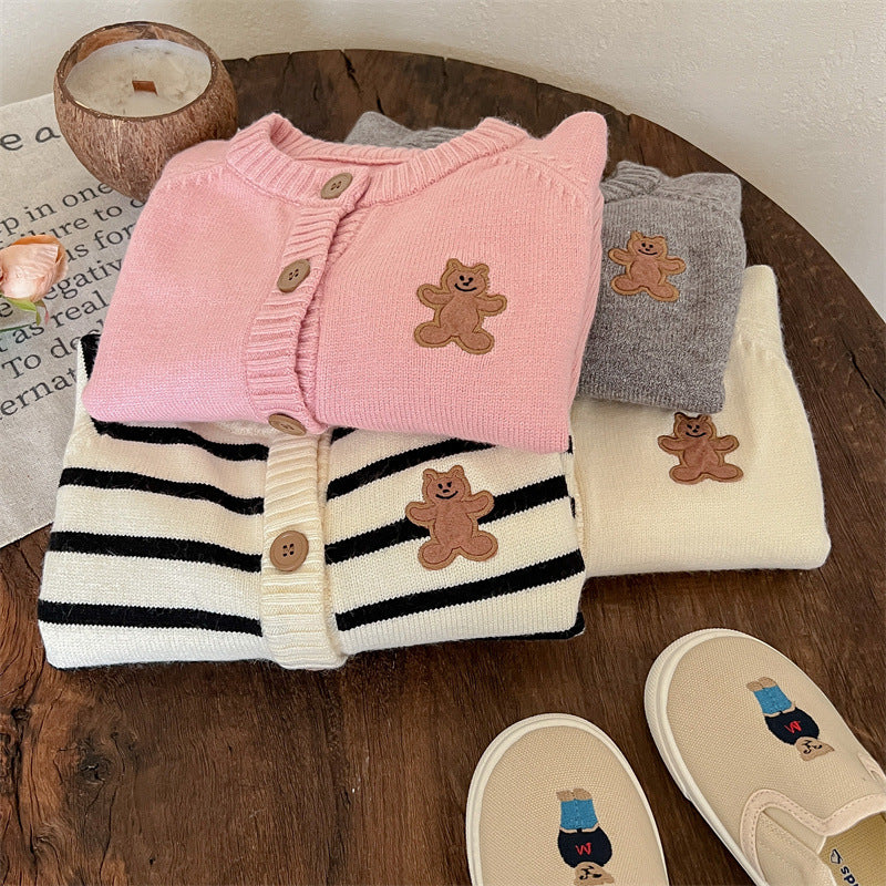 Women's Children's Knitted Teddy Bear Coat