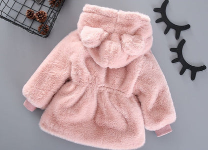 Children's Women's Plush Bow Coat