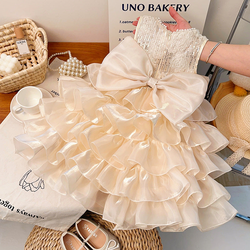 Glamour Children's Party Dress with Bow