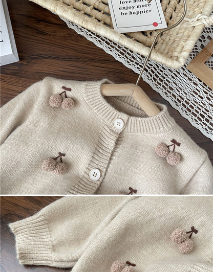 Children's Cardigan Knitting Cherries