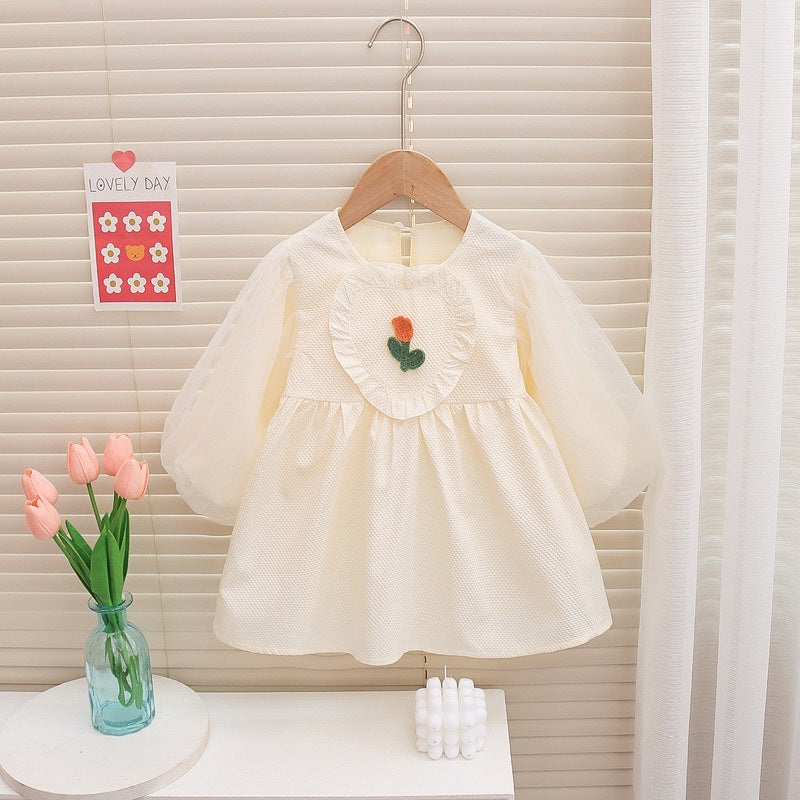 Little Flower Long Sleeve Children's Dress