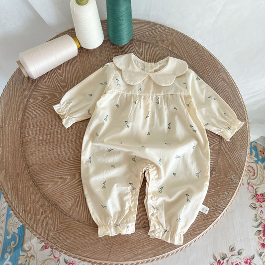 Girls' Infant Jumpsuit Buttons Flowers