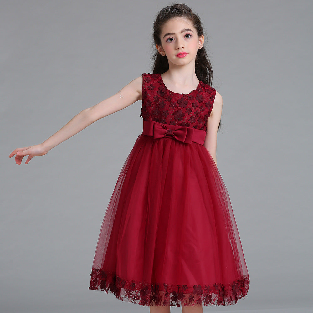 Children's Party Dress Tulle Flowers