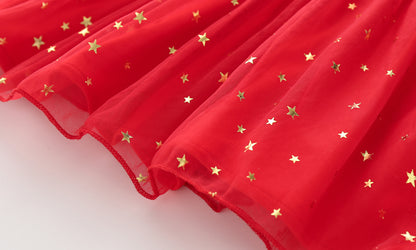 Red Infant Dress Little Stars