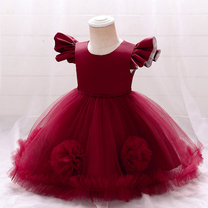 Children's Party Dress Tulle Flowers