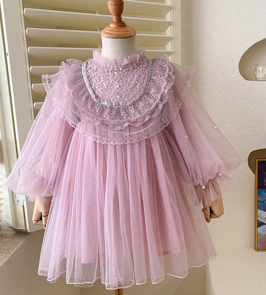 Children's Tulle Lace and Glitter Dress