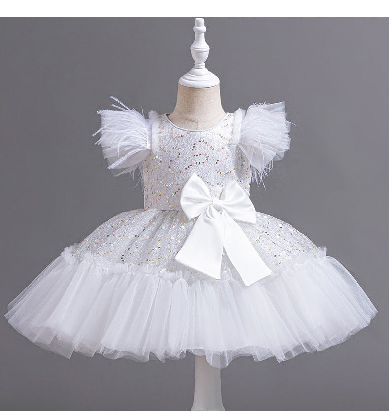 Shiny Bowknot Children's Party Dress