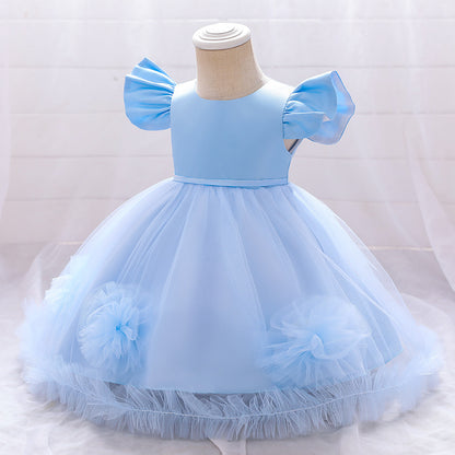 Children's Party Dress Tulle Flowers