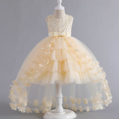 Bright Flowers and Bow Children's Party Dress