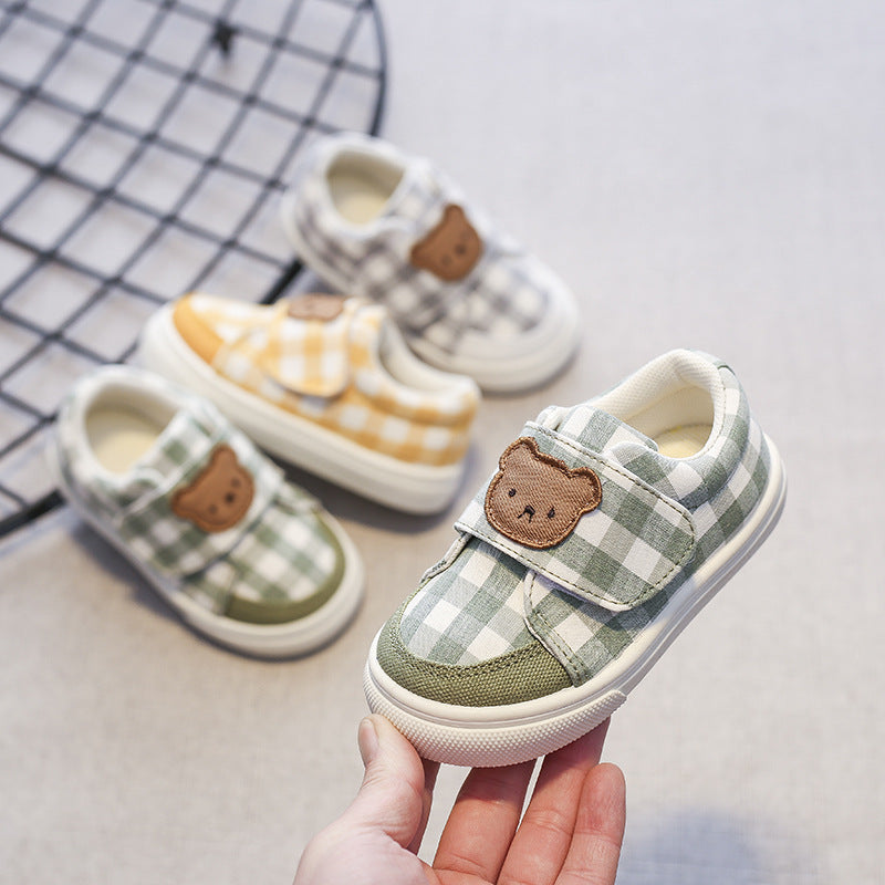 Bear Checkered Children's Sneakers