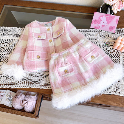 Pink Fur Girls' Infant Set