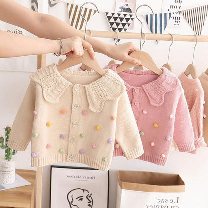 Children's Polka Dot Collar Cardigan