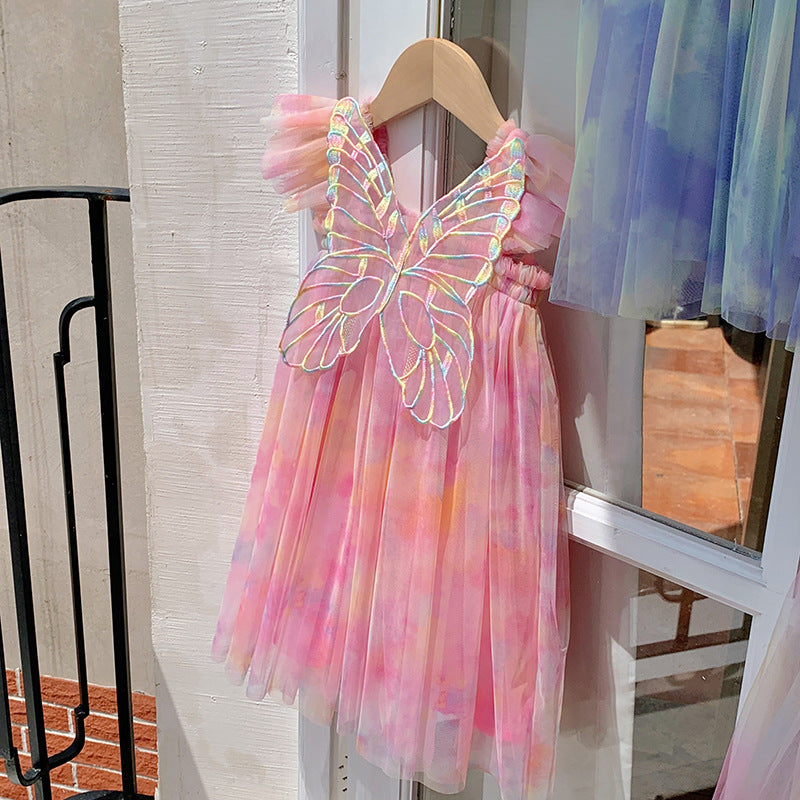 Children's Dress Tulle Flowers and Butterflies