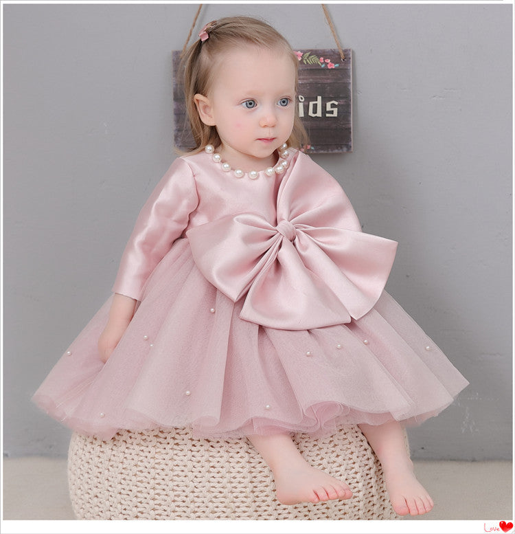 Children's Pearls and Bow Party Dress