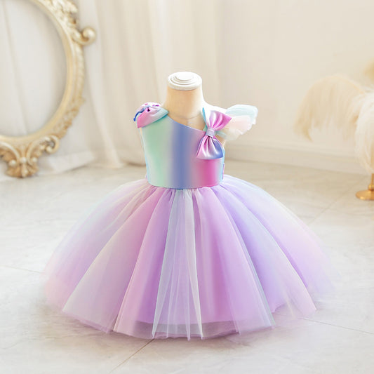 Tulle Colors Lace Children's Party Dress