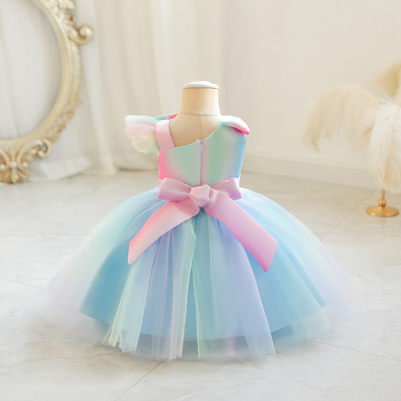 Tulle Colors Lace Children's Party Dress