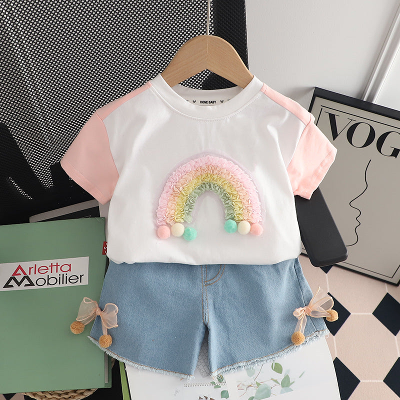 Children's Rainbow and Jeans Set