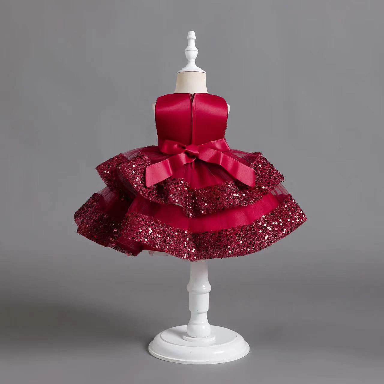 Shiny Bowknot Children's Party Dress