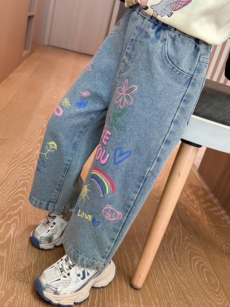 Girls' Jeans Pants Love