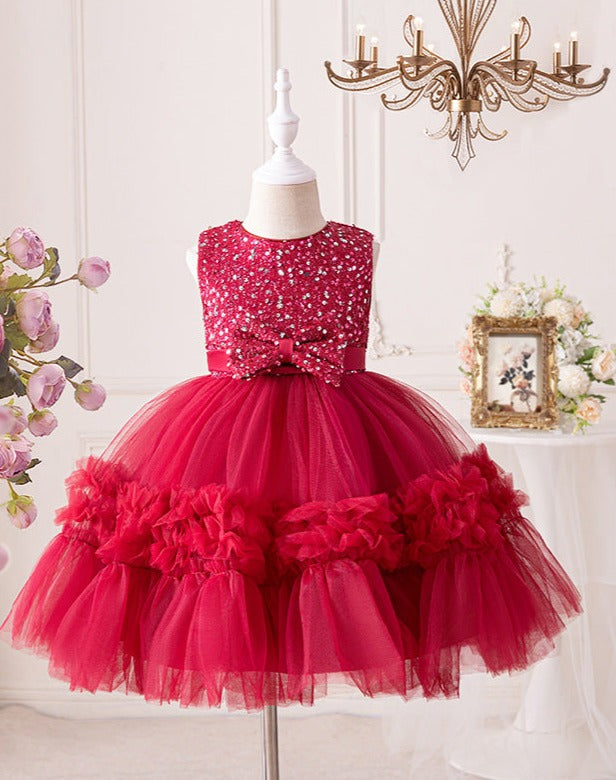 Tulle Children's Party Dress with Lanequin Bow