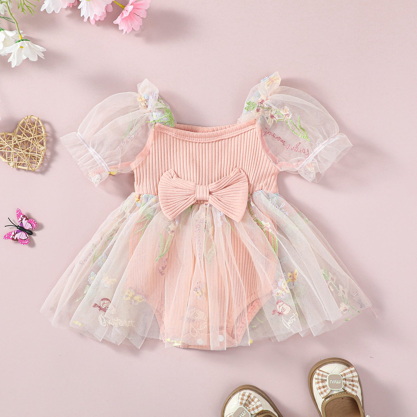 Floral Bow Infant Bodysuit