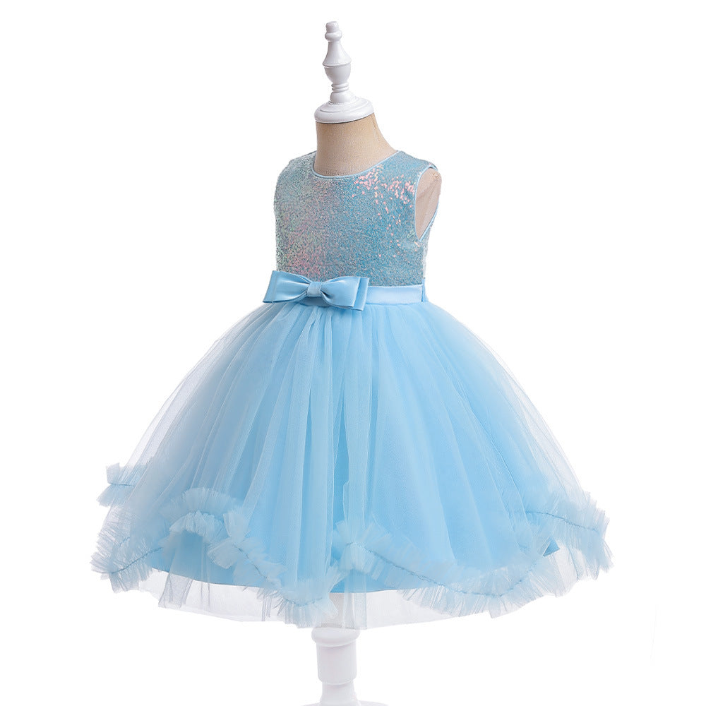 Shiny Bowknot Children's Party Dress