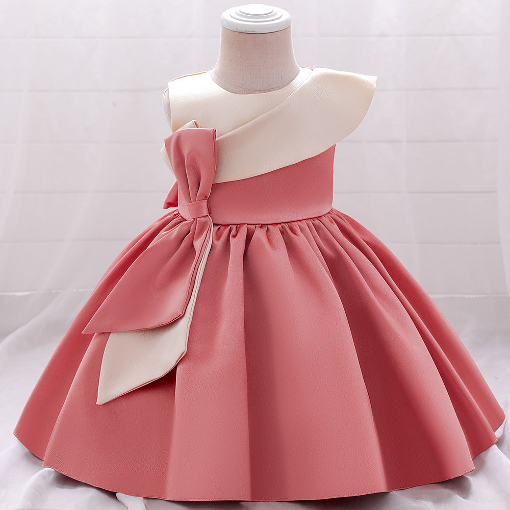 Satin Bow Children's Party Dress