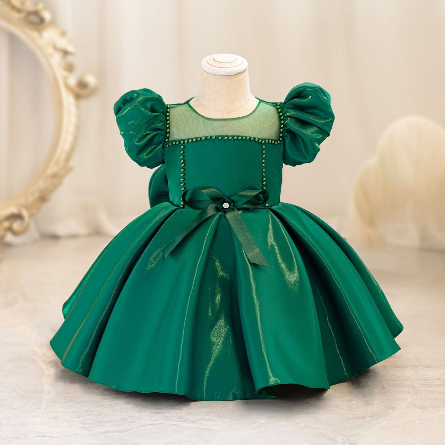 Pearls and Bow Party Dress