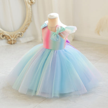 Tulle Colors Lace Children's Party Dress