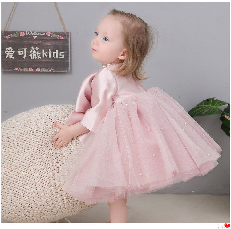 Children's Pearls and Bow Party Dress