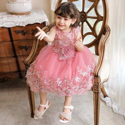 Bright Tulle and Flowers Children's Party Dress