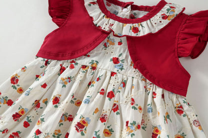 Summer Children's Dress Little Flowers + Hat