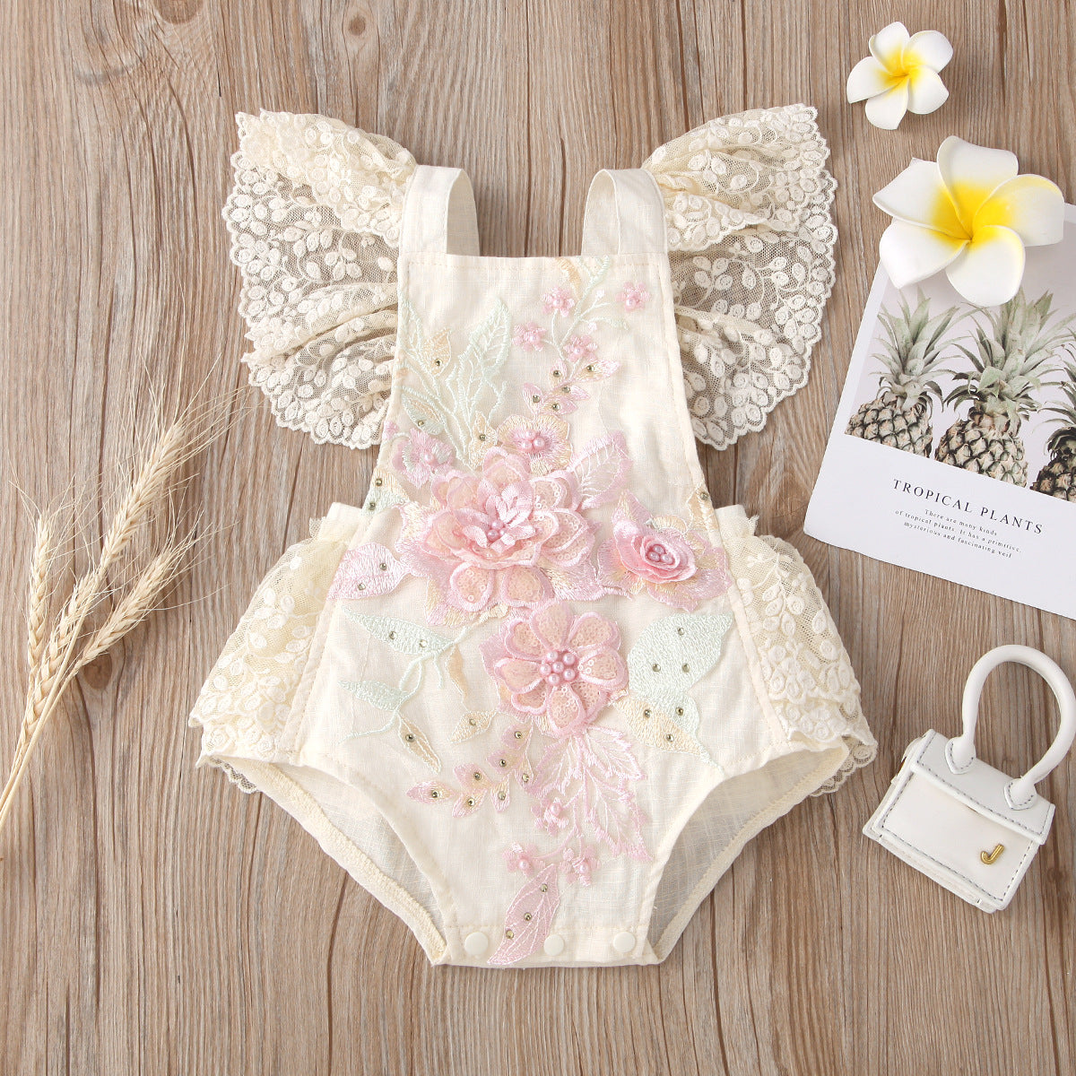 Floral Lace Girl's Infant Bodysuit