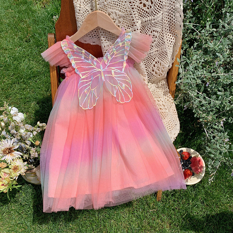 Children's Dress Tulle Flowers and Butterflies